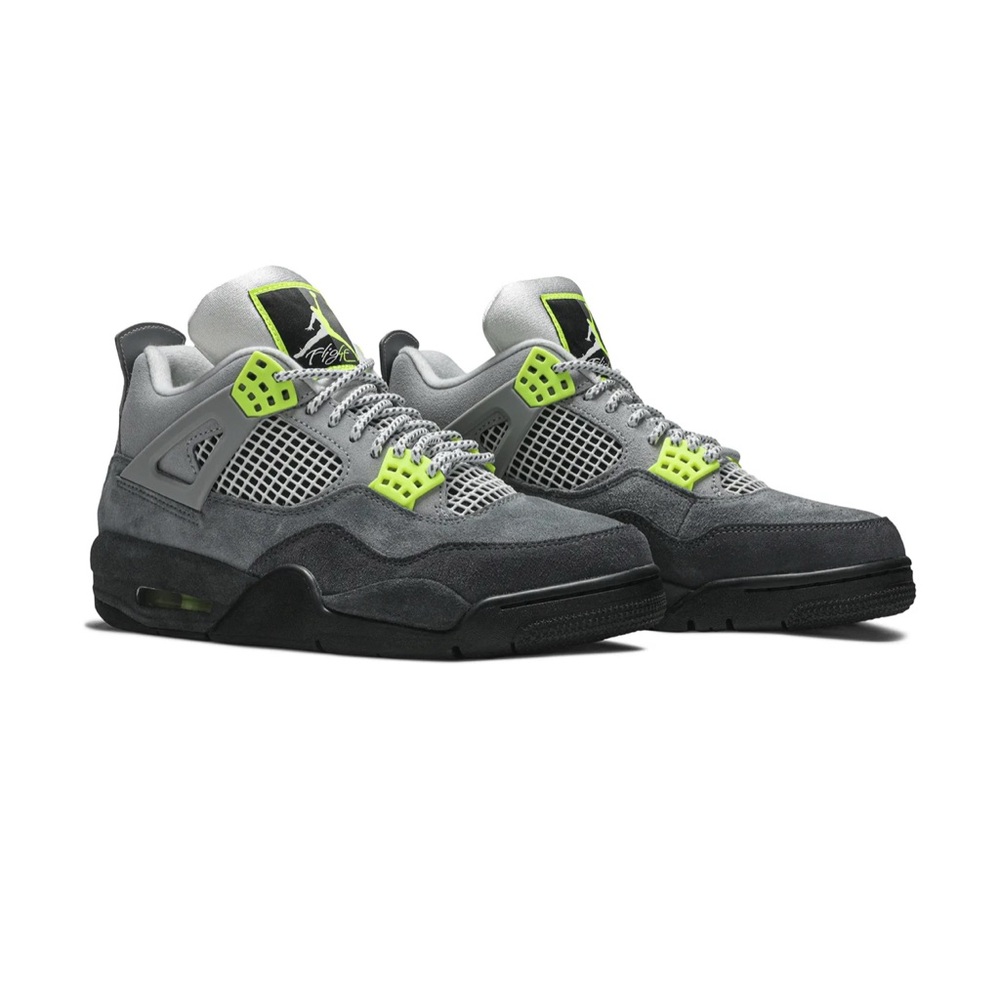 Air Jordan Gray and Neon Green Sneakers